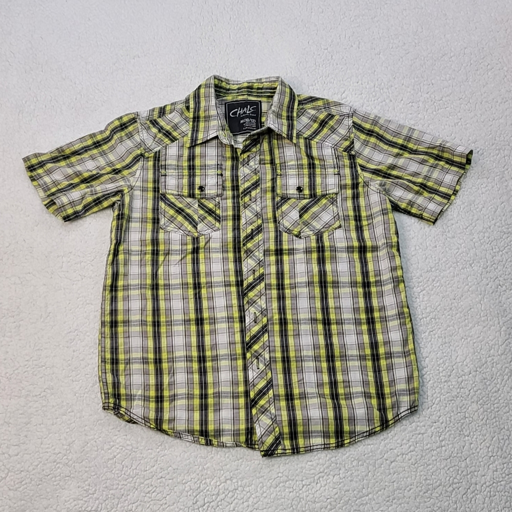 CHALC AUTHENTIC BRAND. Button Down Short Sleeves Dressy Shirt. Size:M. (10 / 12)